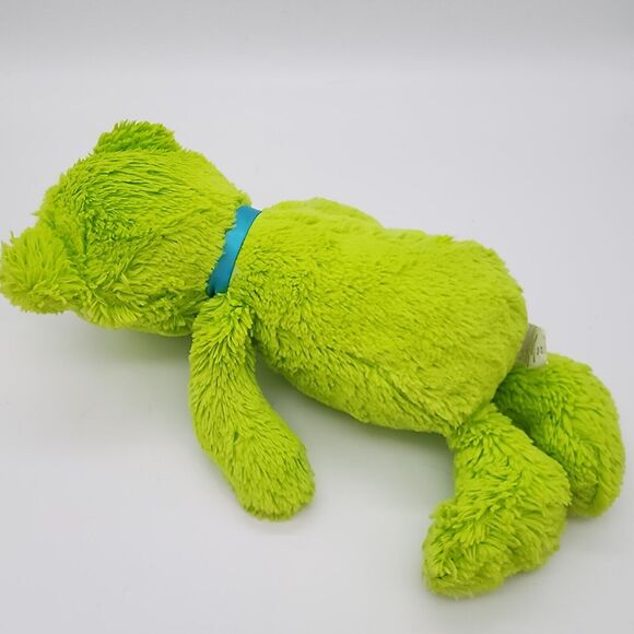 The Childrens Place Green Teddy Bear Plush 12" Blue Bow Heart Stuffed Animal Toy - Picture 3 of 8